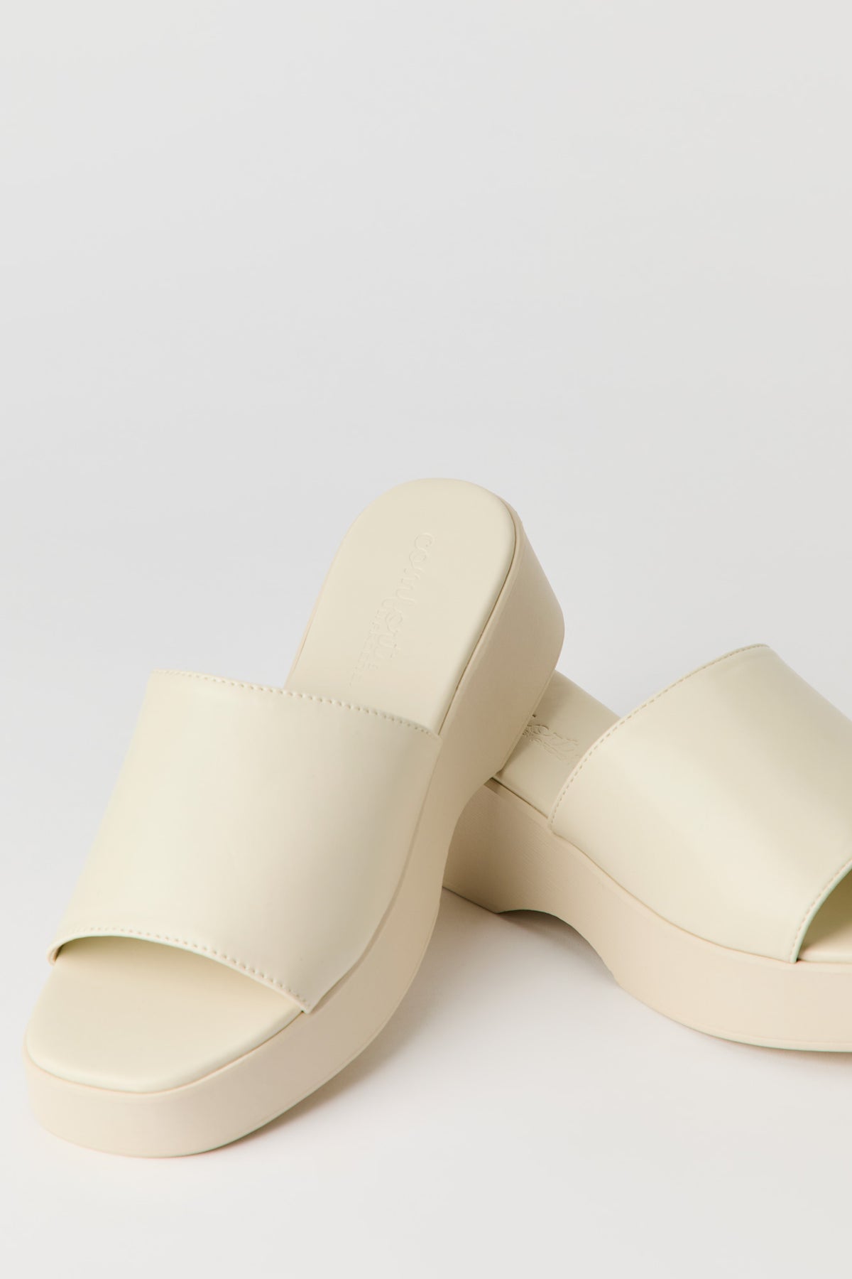 Alt View 4. Faux Leather Wedge Sandal - Ivory