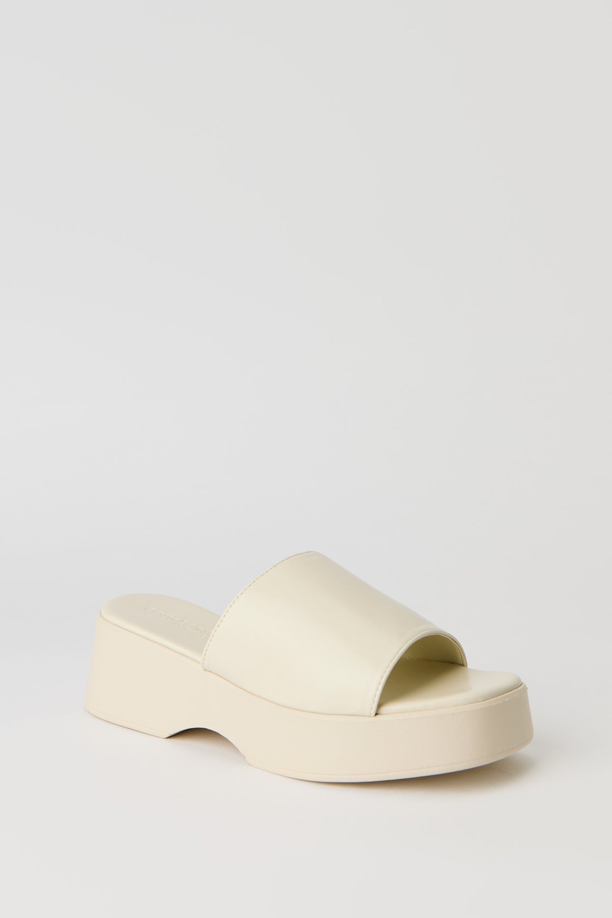 Alt View 2. Faux Leather Wedge Sandal - Ivory