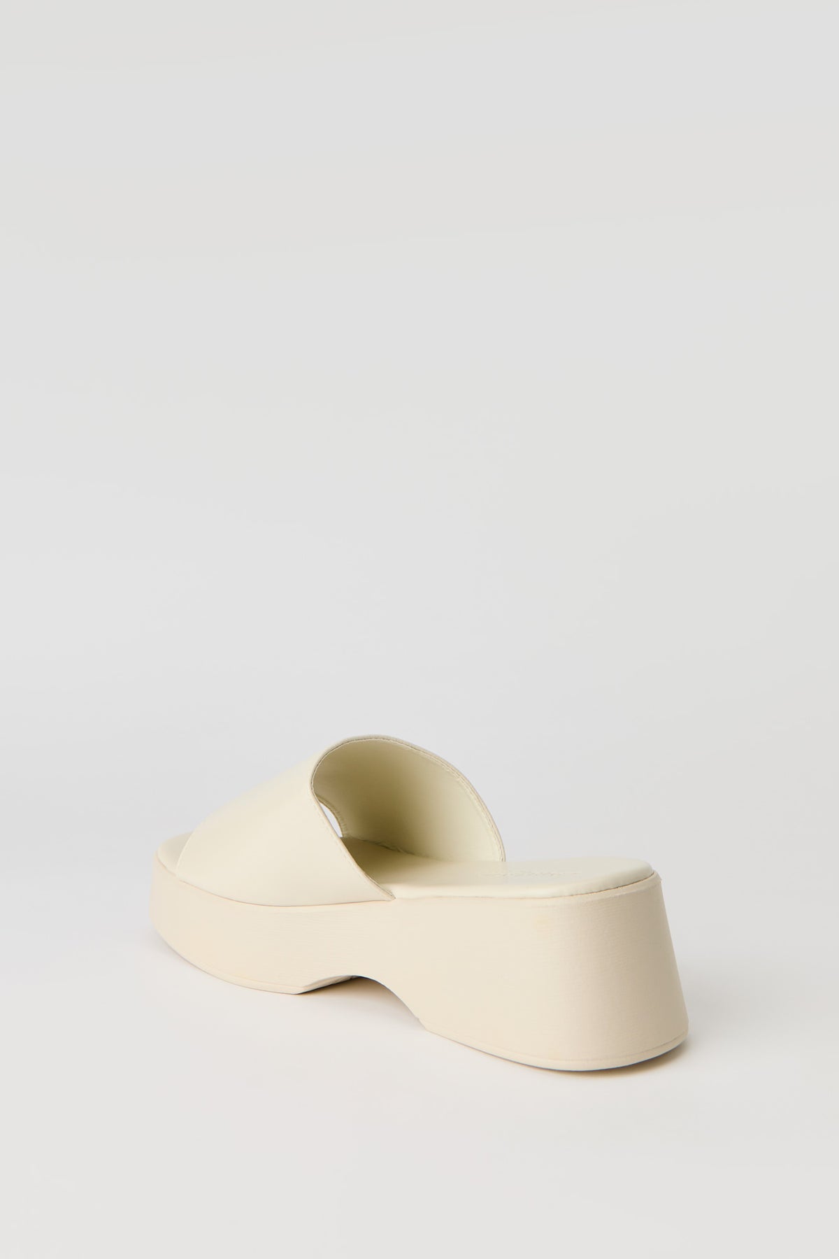 Alt View 3. Faux Leather Wedge Sandal - Ivory