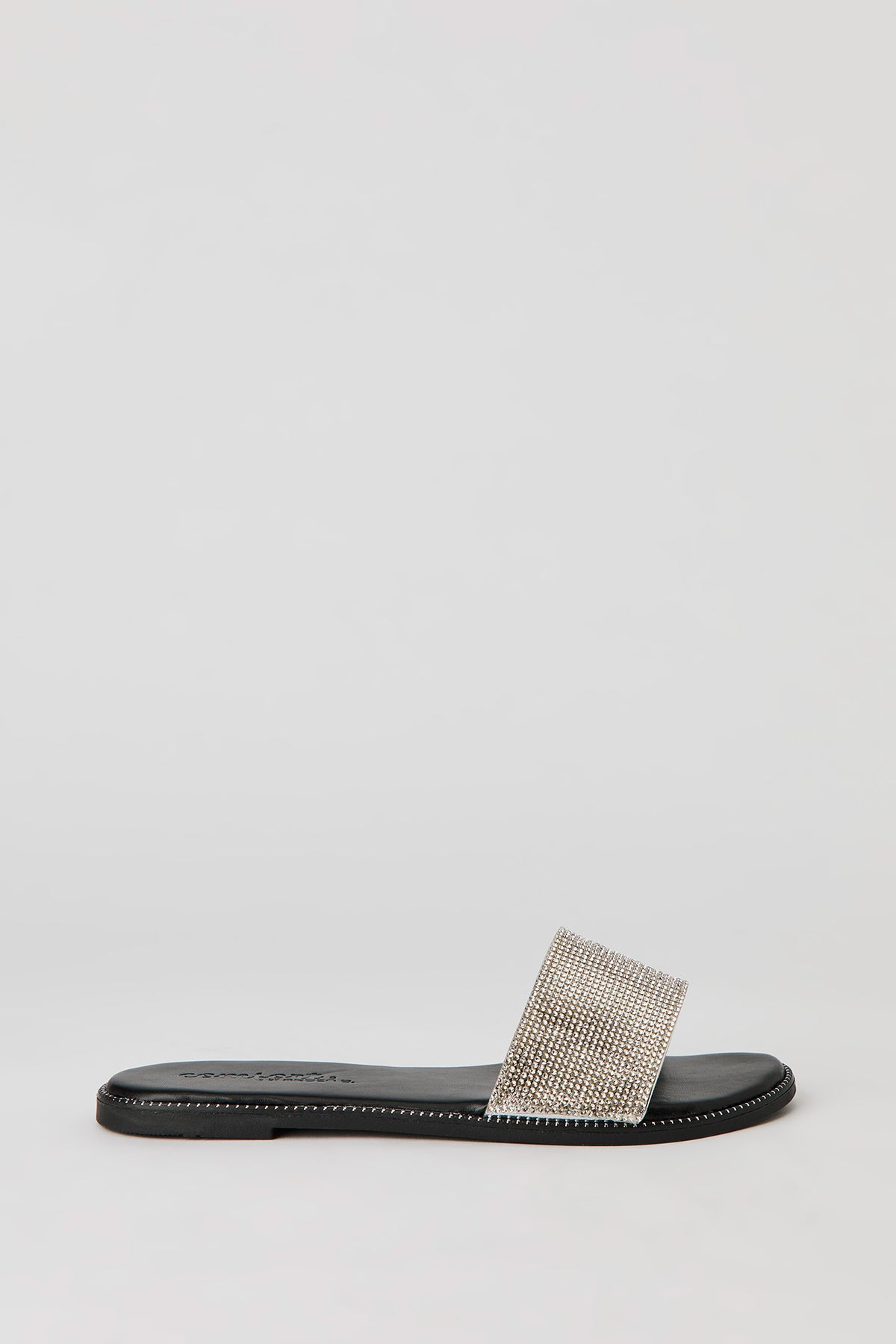 Rhinestone Band Slides - Black