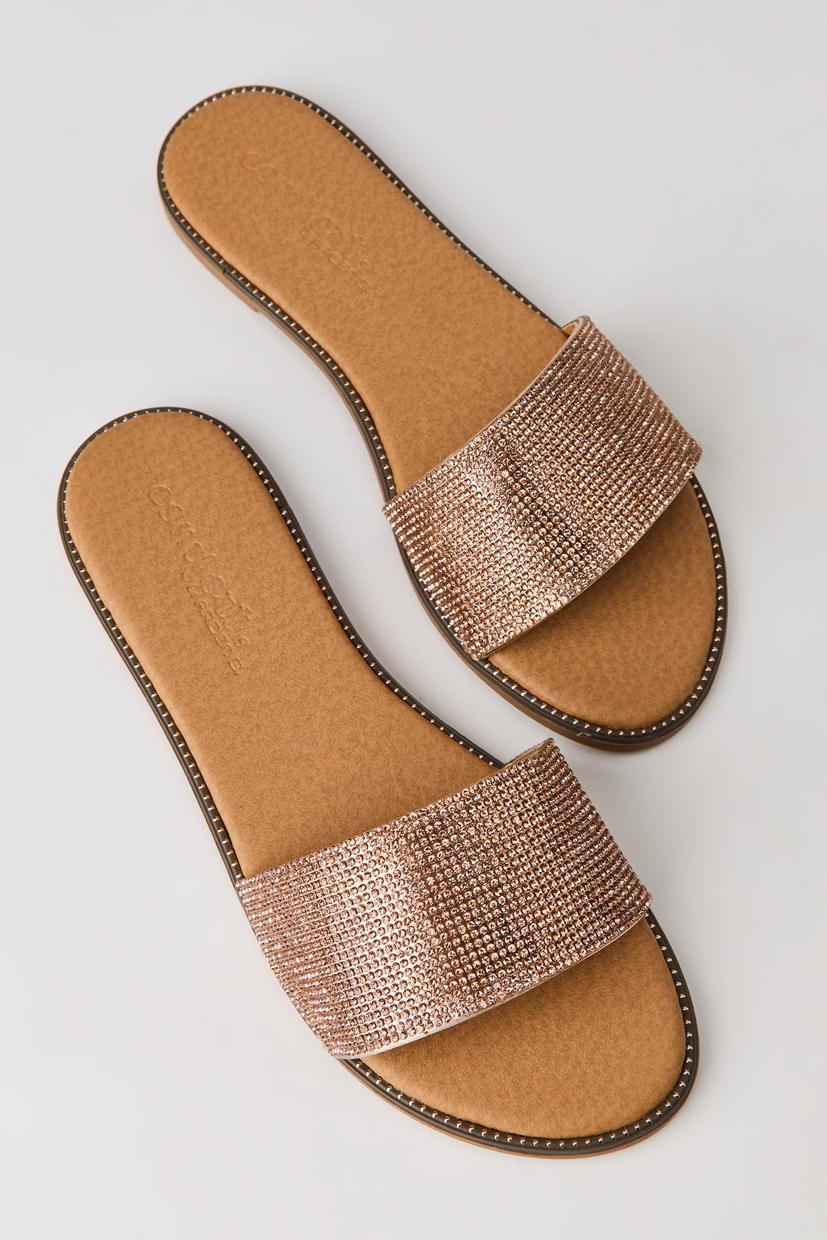 Alt View 4. Rhinestone Band Slides - Light Pink