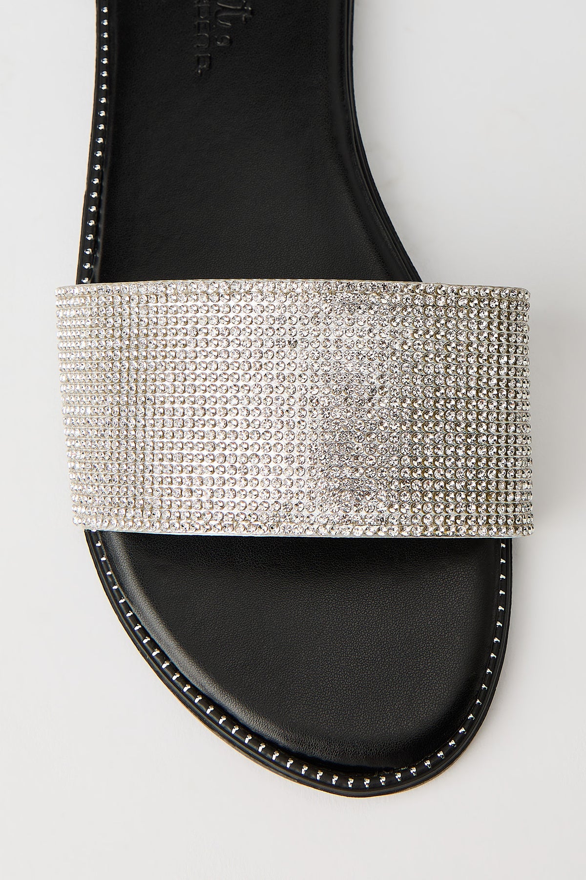 Alt View 3. Rhinestone Band Slides - Silver