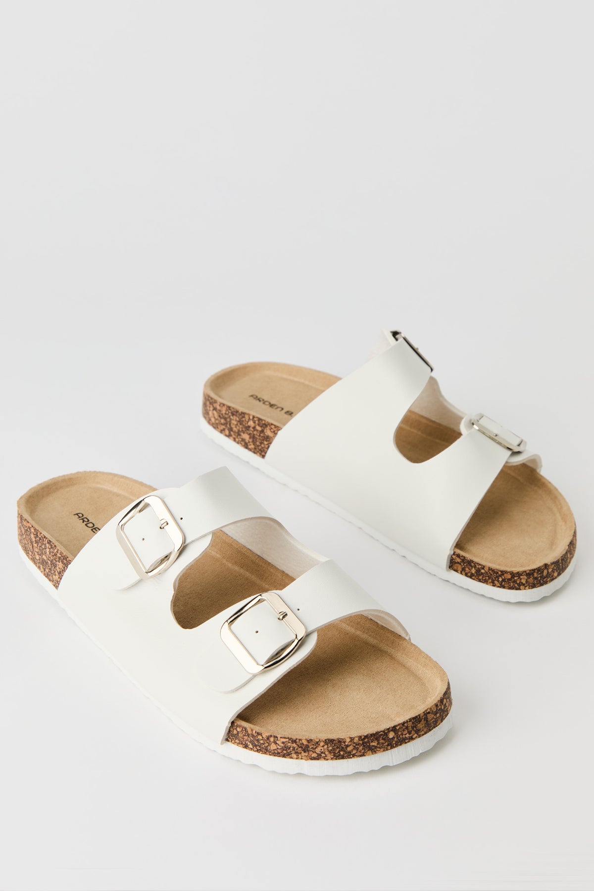Alt View 2. Buckled Cork Slide Sandal - White