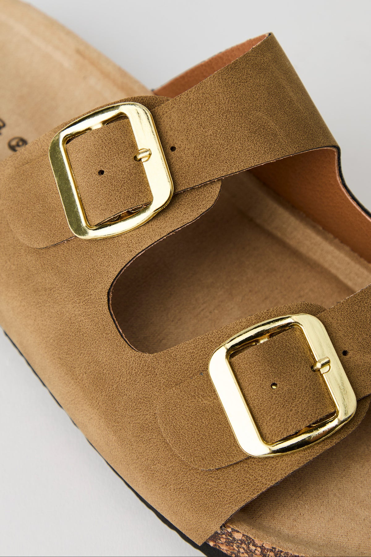 Alt View 3. Buckled Cork Slide Sandal - Natural