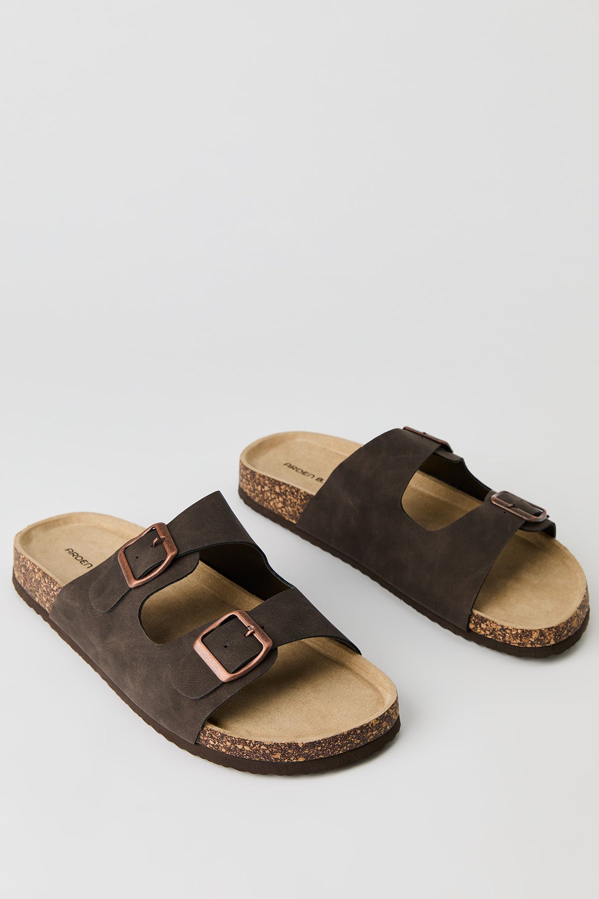 Alt View 2. Buckled Cork Slide Sandal - Brown