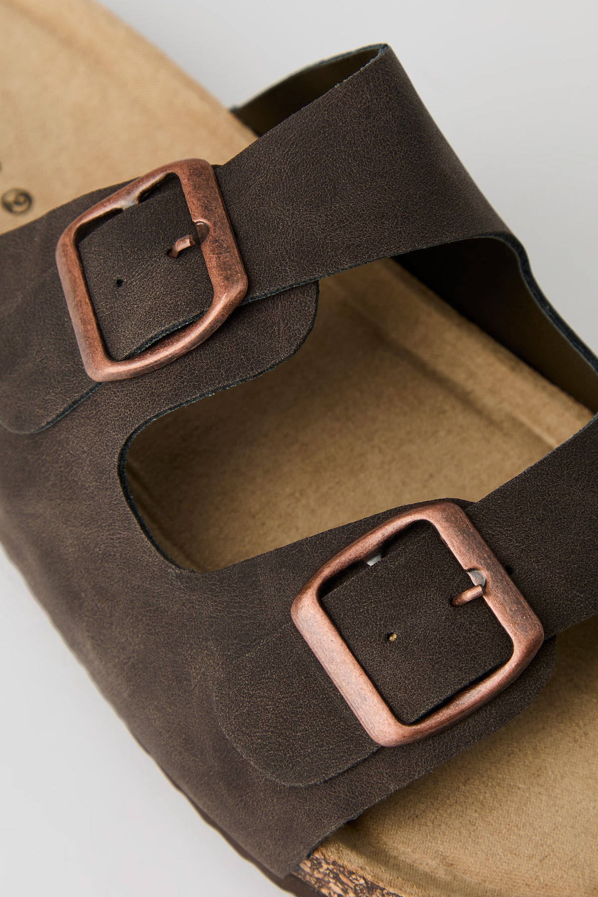 Alt View 3. Buckled Cork Slide Sandal - Brown