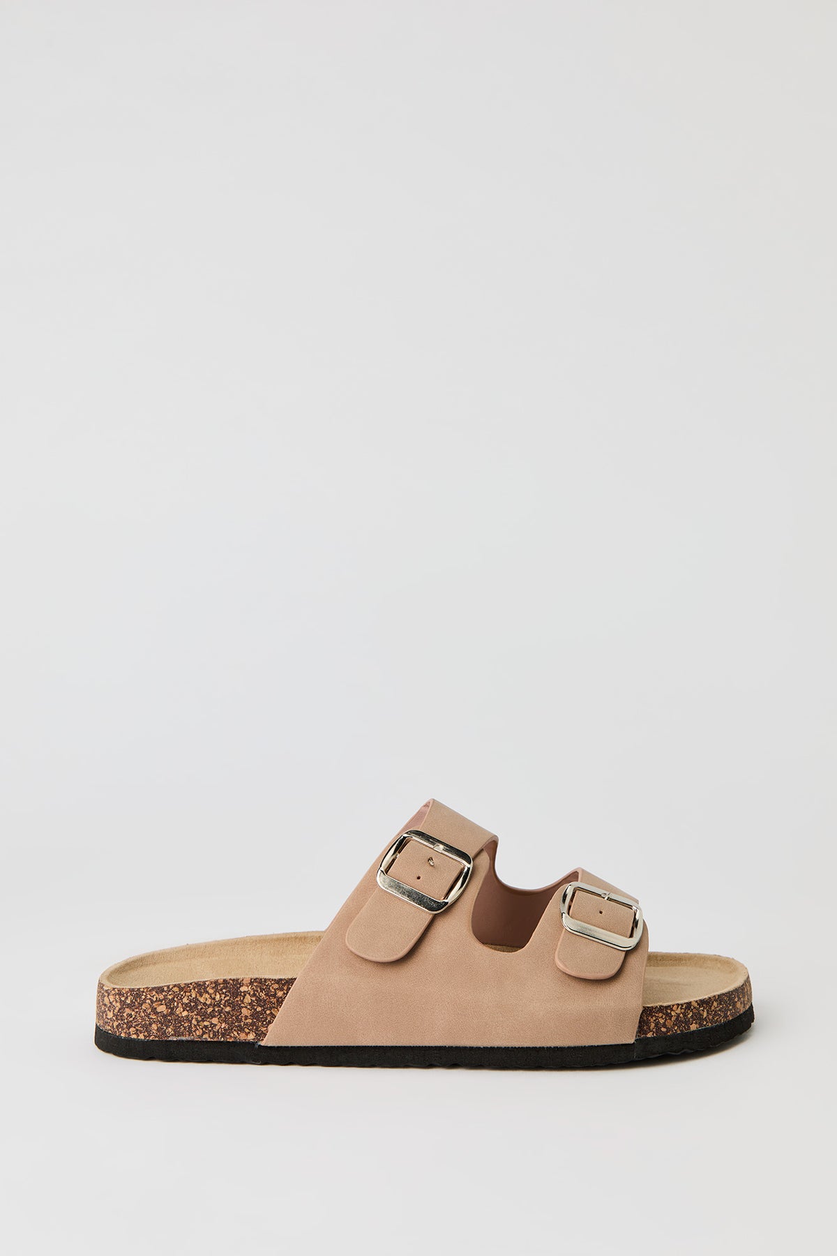 Sandales à enfiler avec semelles en liège et boucle
