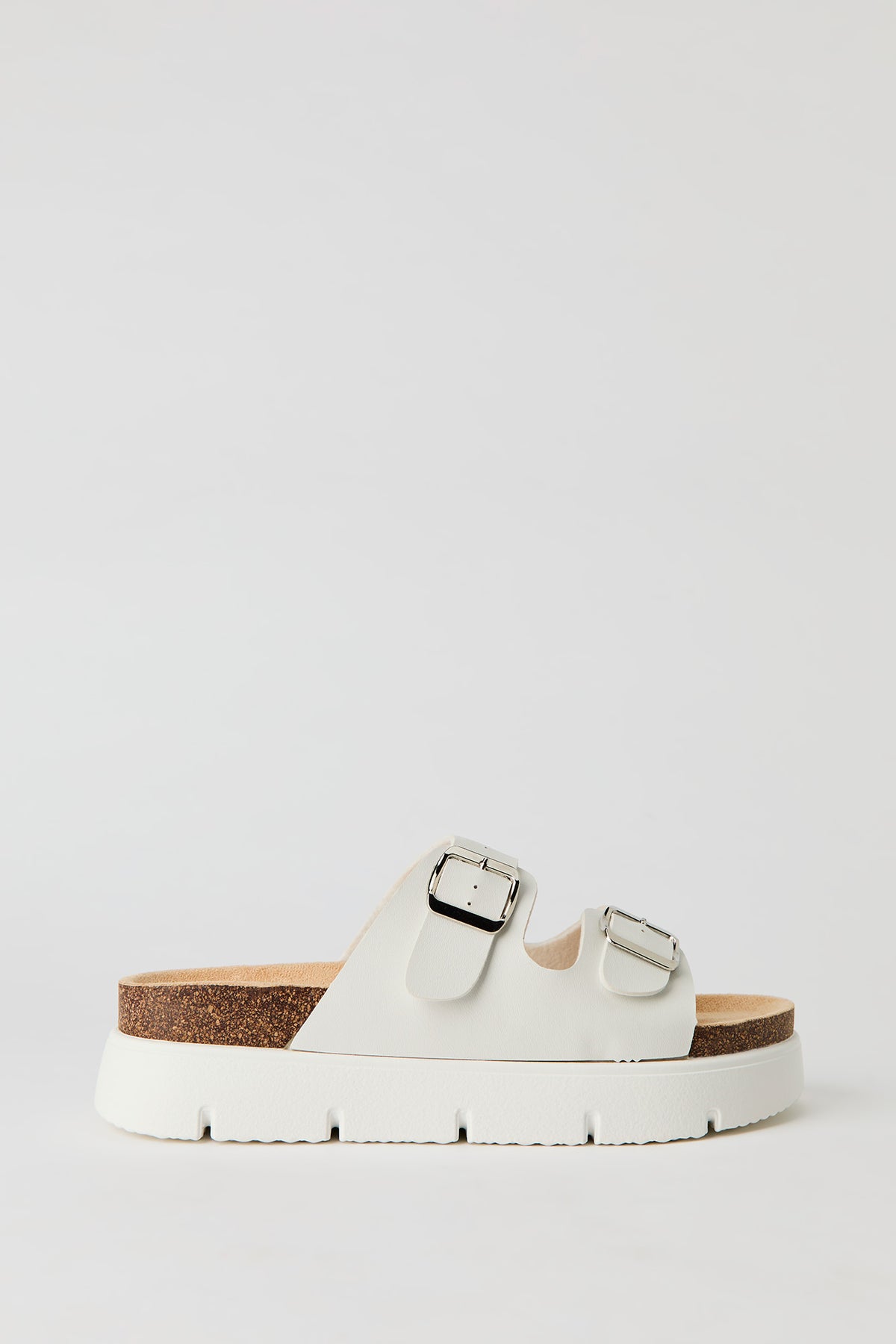 Buckled Chunky Sandal - White