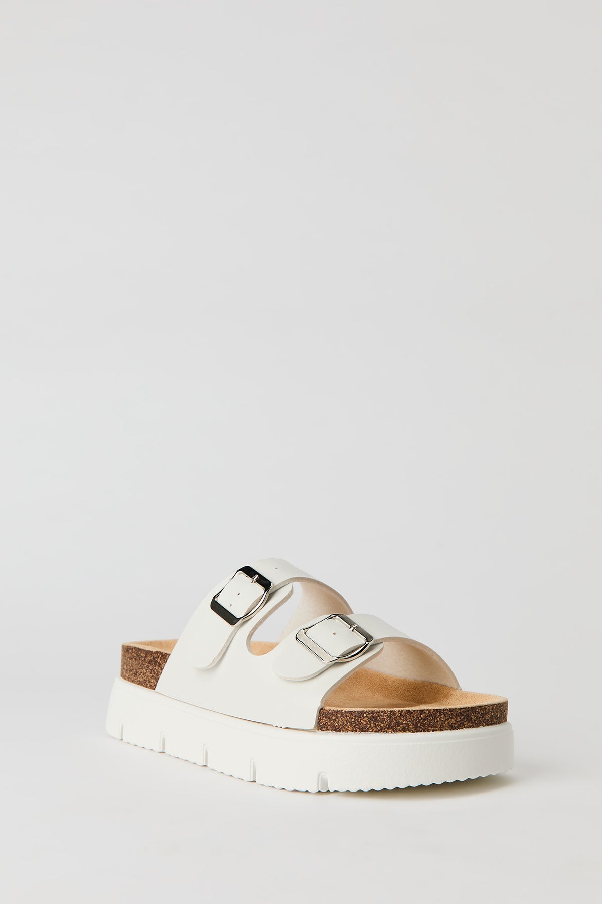 Alt View 2. Buckled Chunky Sandal - White