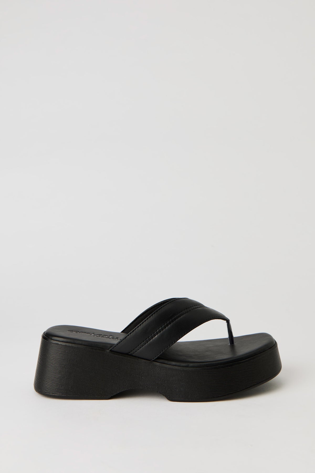 Thong Wedge Sandal - Black