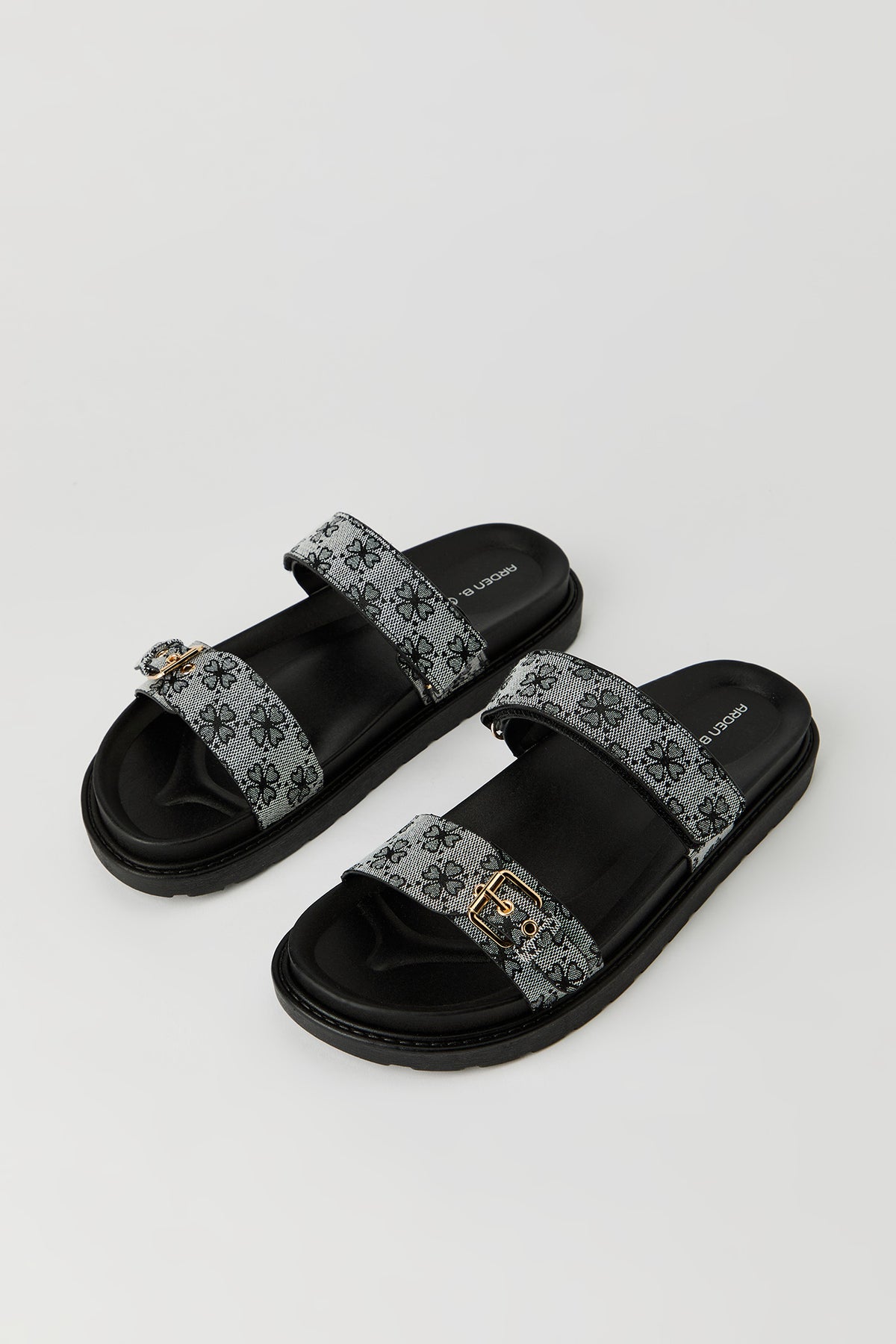 Alt View 2. Printed Velcro Sandal - Black