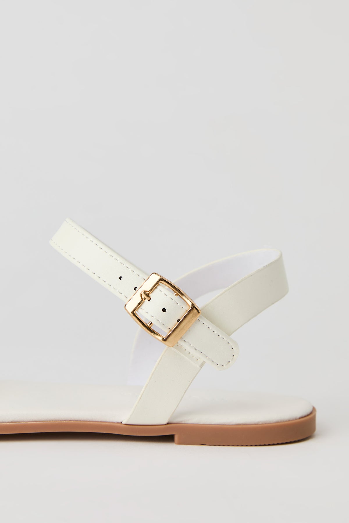 Alt View 3. Ankle Strap Sandal - White
