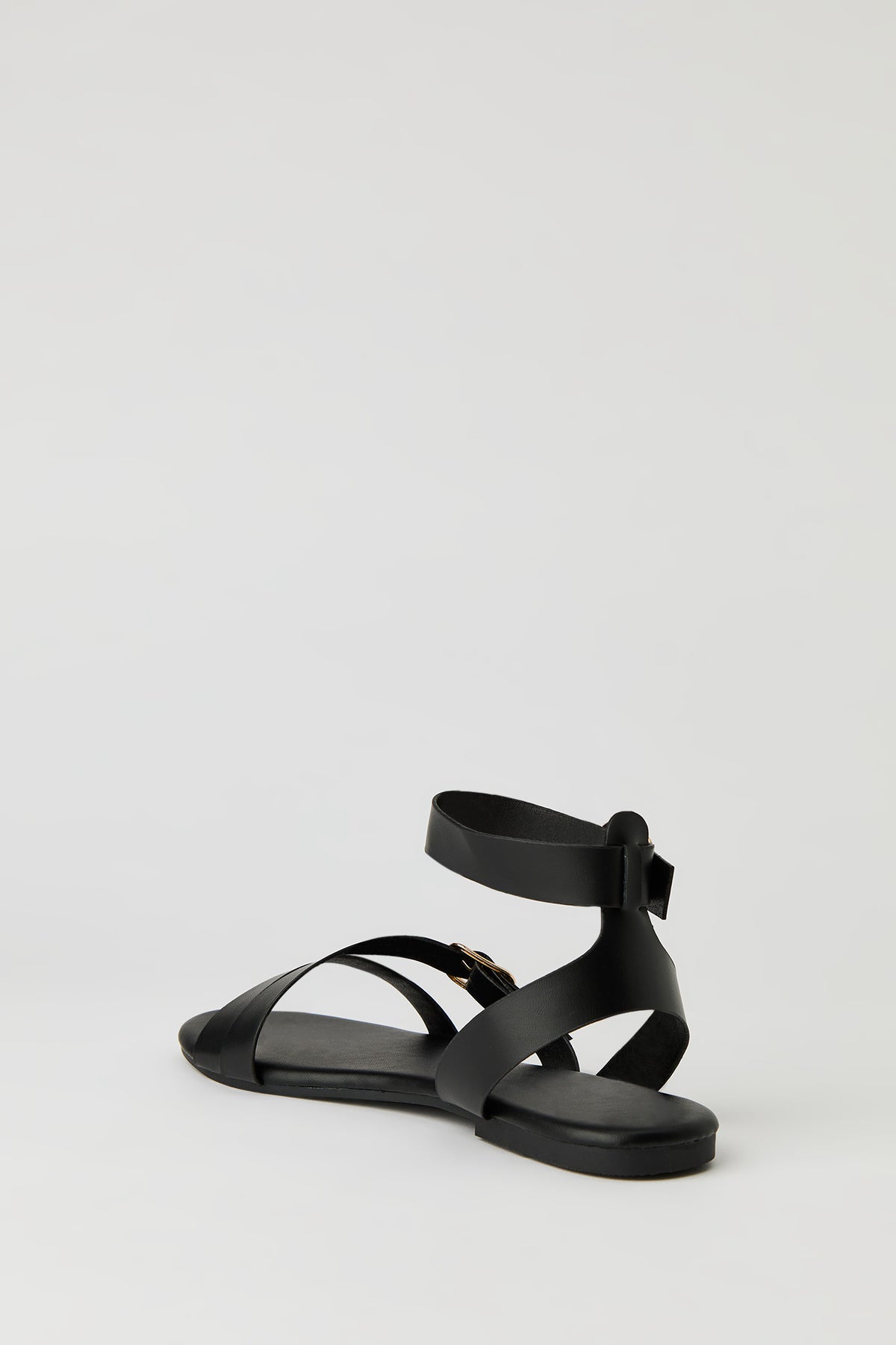 Alt View 4. Double Buckle Ankle Sandal - Black