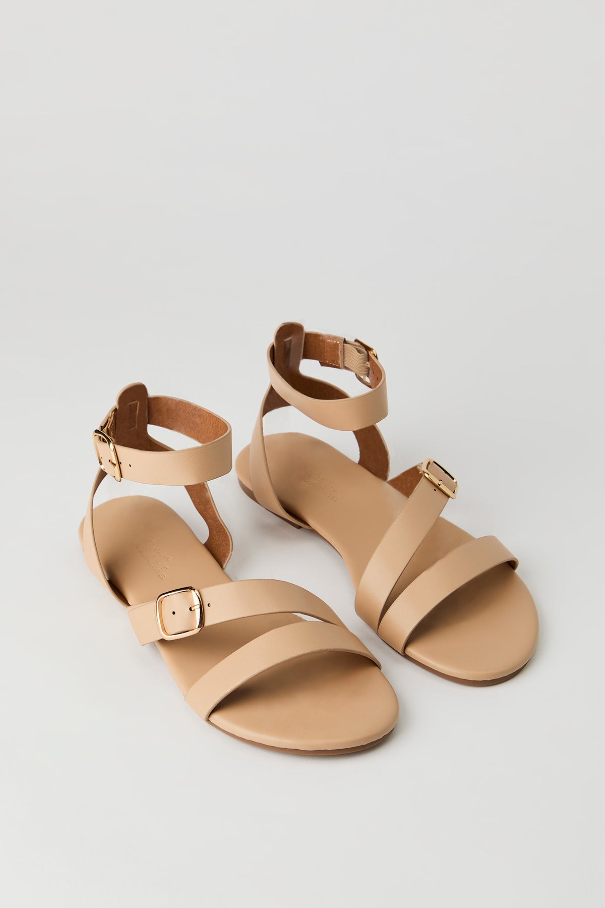 Alt View 2. Double Buckle Ankle Sandal - Natural