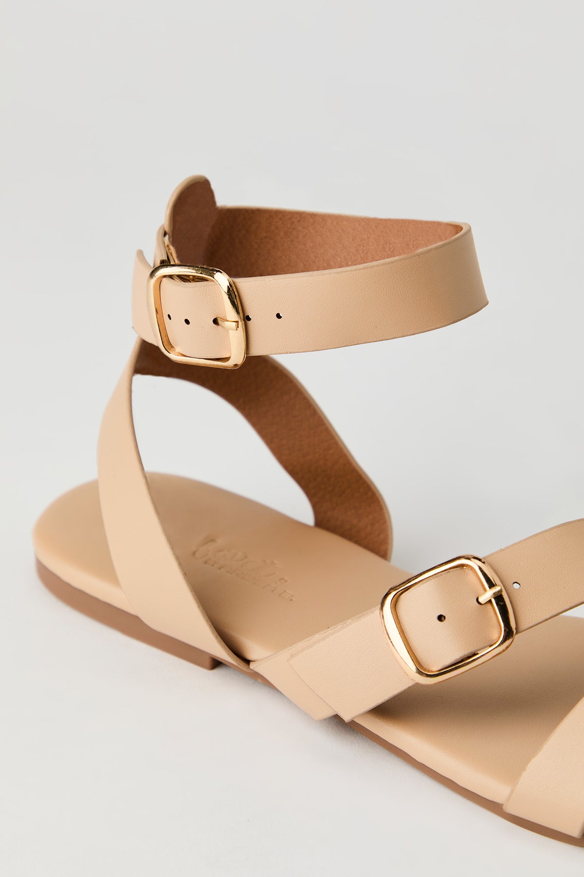 Alt View 3. Double Buckle Ankle Sandal - Natural