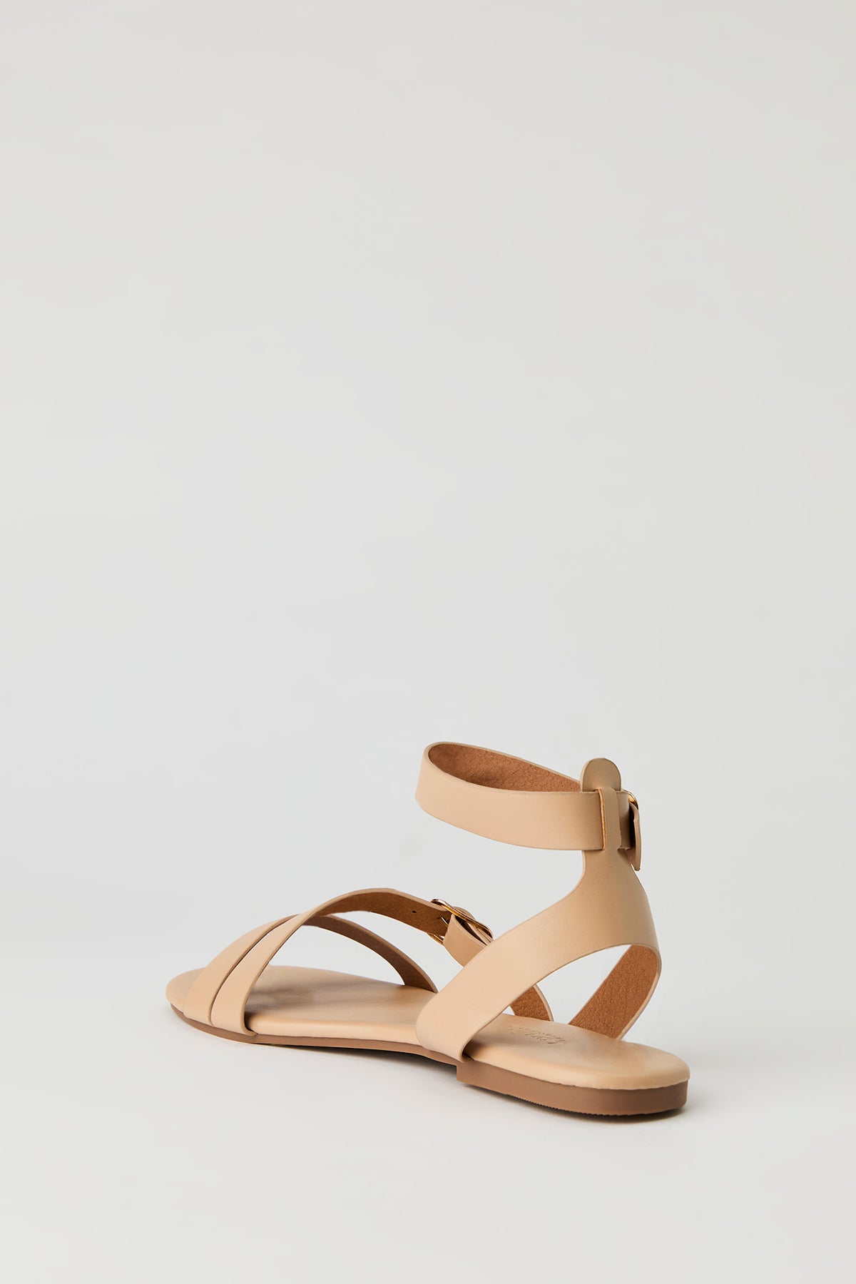 Alt View 4. Double Buckle Ankle Sandal - Natural