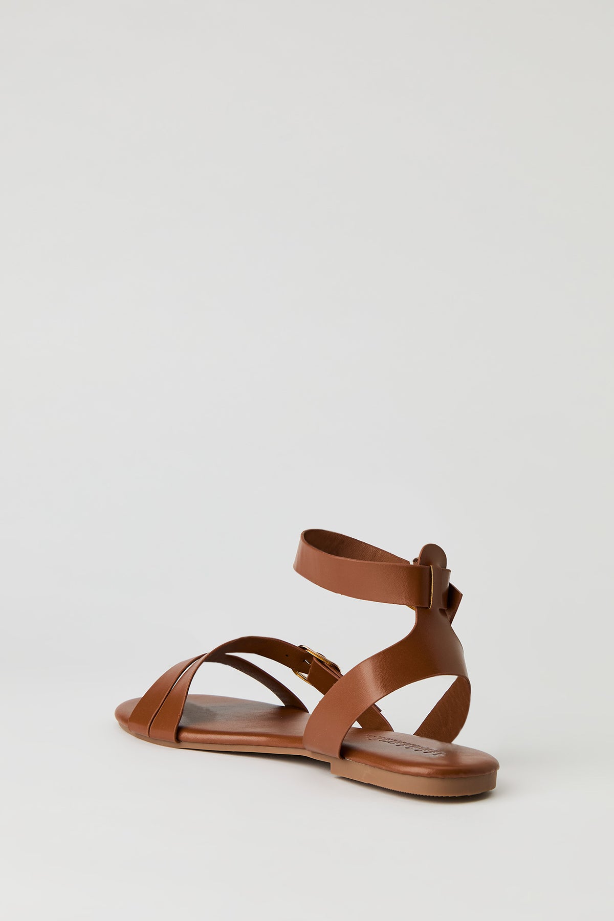 Alt View 4. Double Buckle Ankle Sandal - Camel