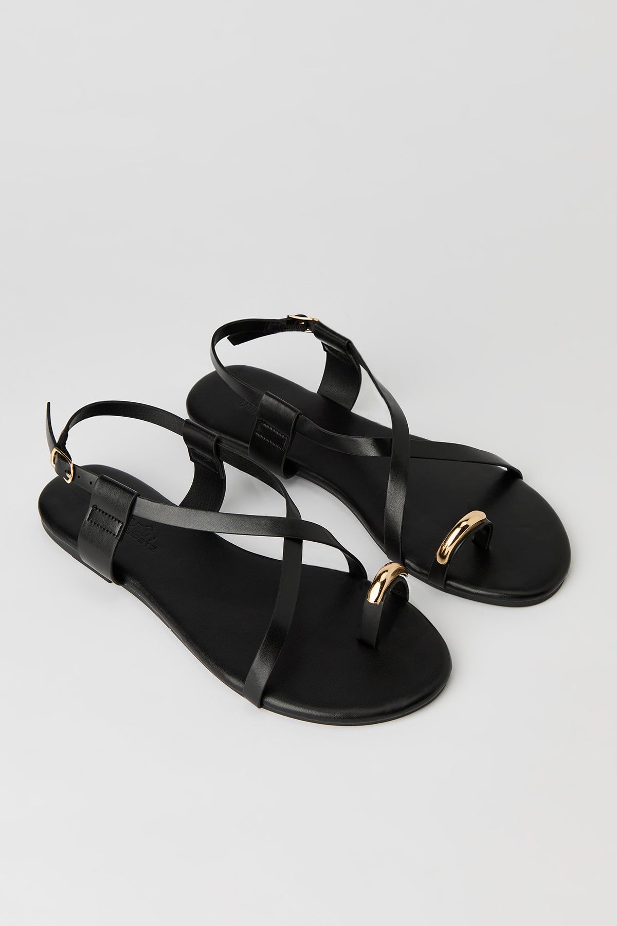 Alt View 2. Strappy Toe Ring Sandal - Black