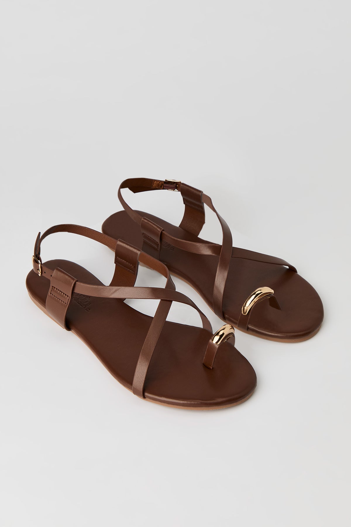 Alt View 2. Strappy Toe Ring Sandal - Brown