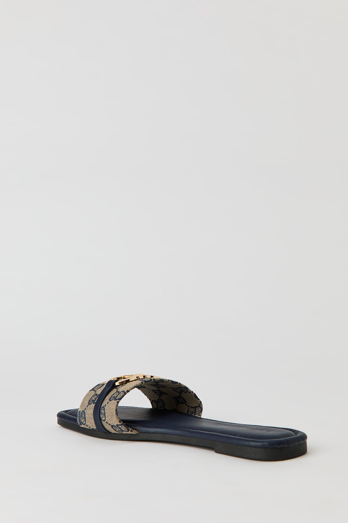Alt View 3. Status Printed Metal Buckle Sandal - Navy