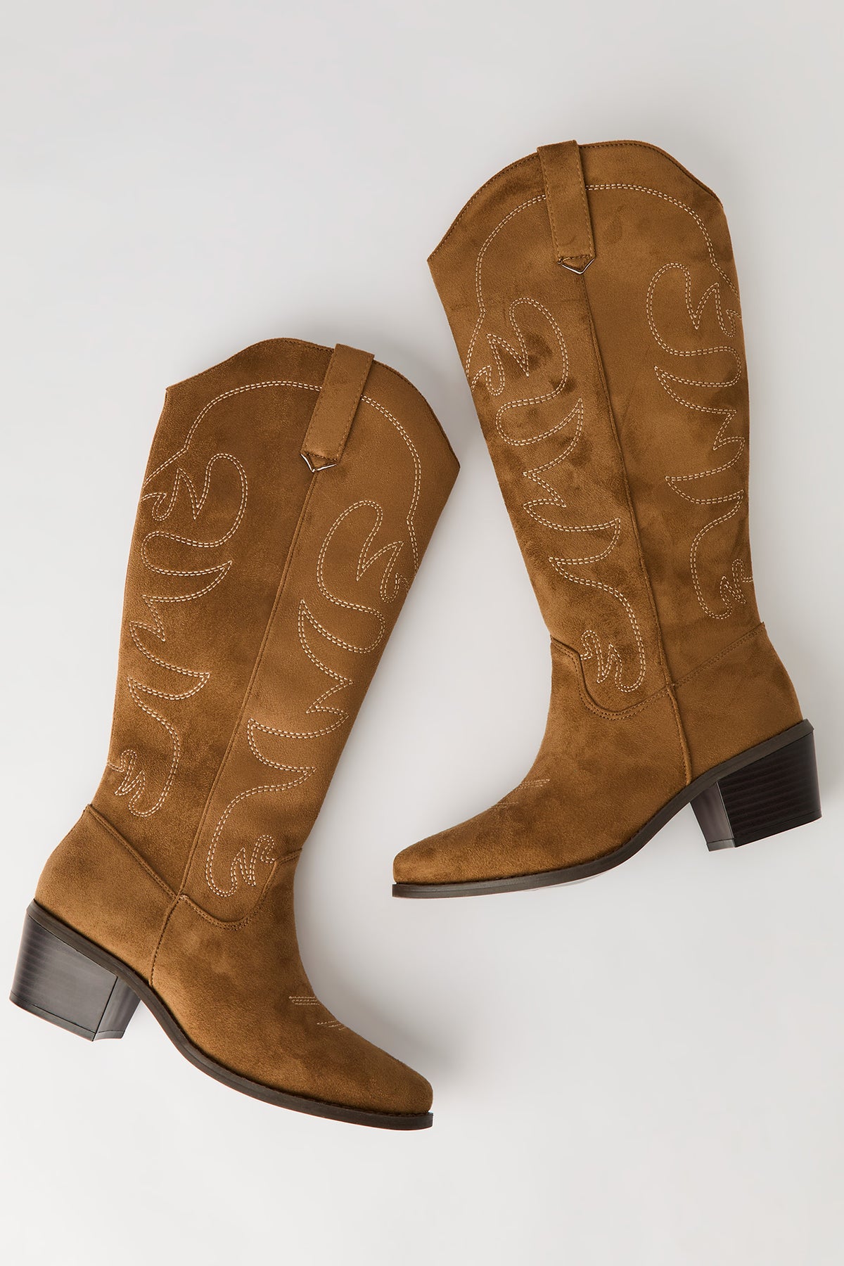 Alt View 4. Faux Suede Cowboy Boot - Tan