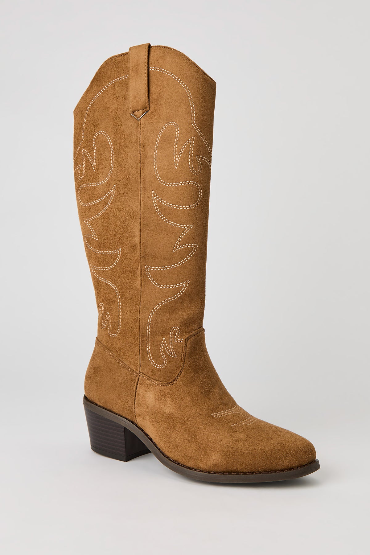 Alt View 2. Faux Suede Cowboy Boot - Tan