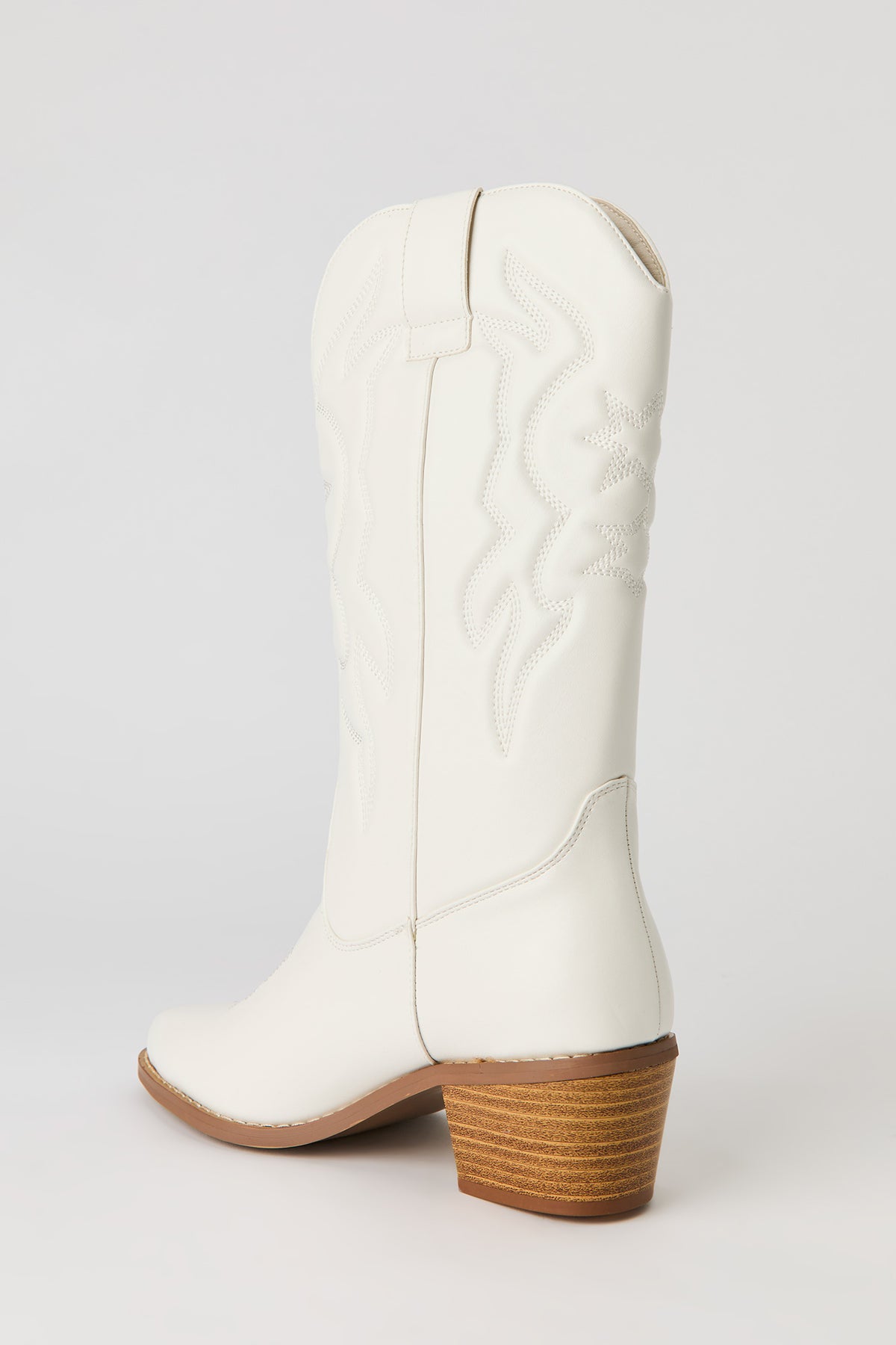 Alt View 3. Faux Leather Cowboy Boot - Ivory