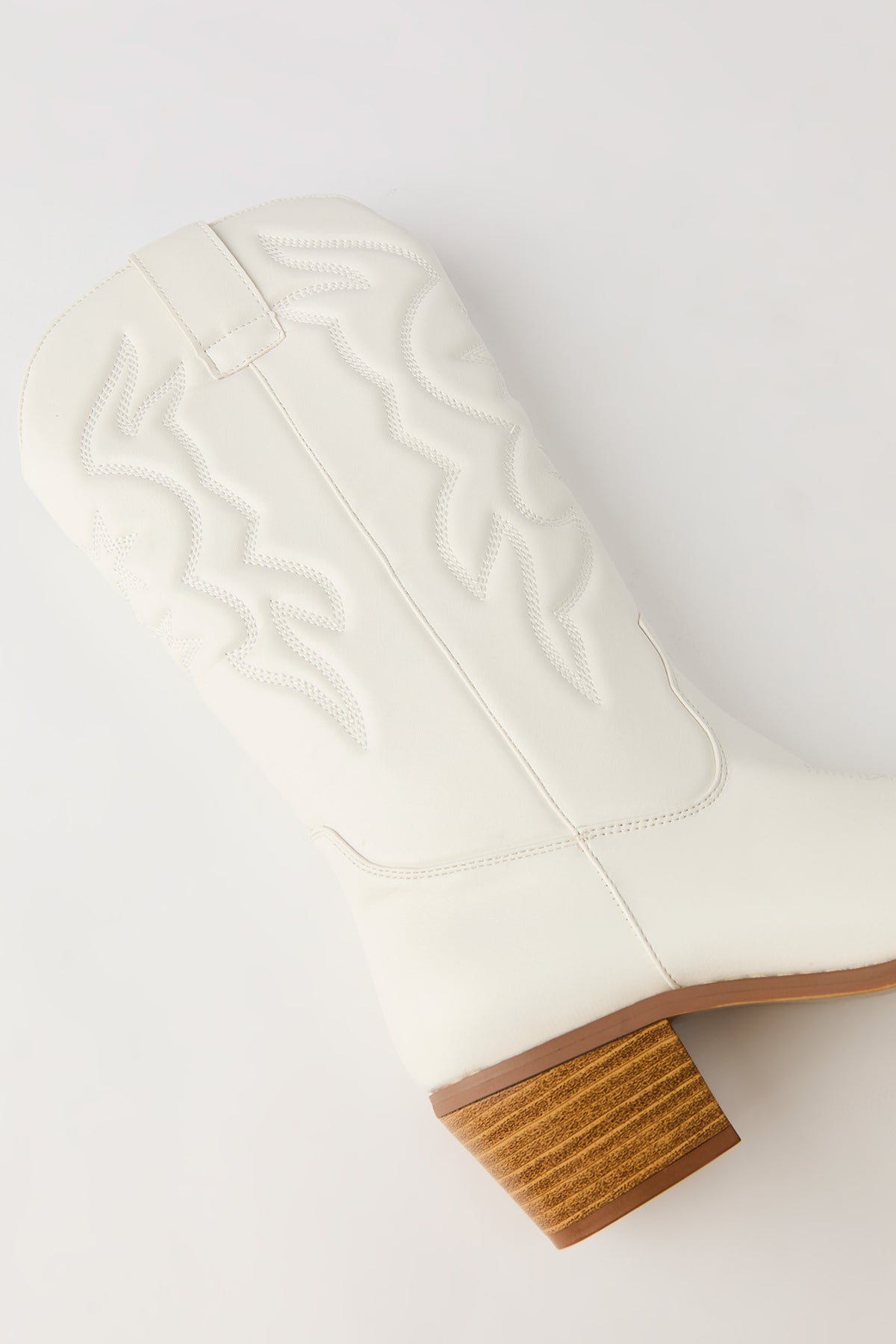 Alt View 4. Faux Leather Cowboy Boot - Ivory