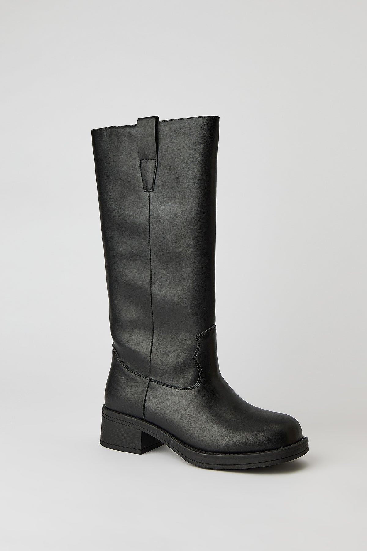 Alt View 2. Faux Leather Calf Boot - Black
