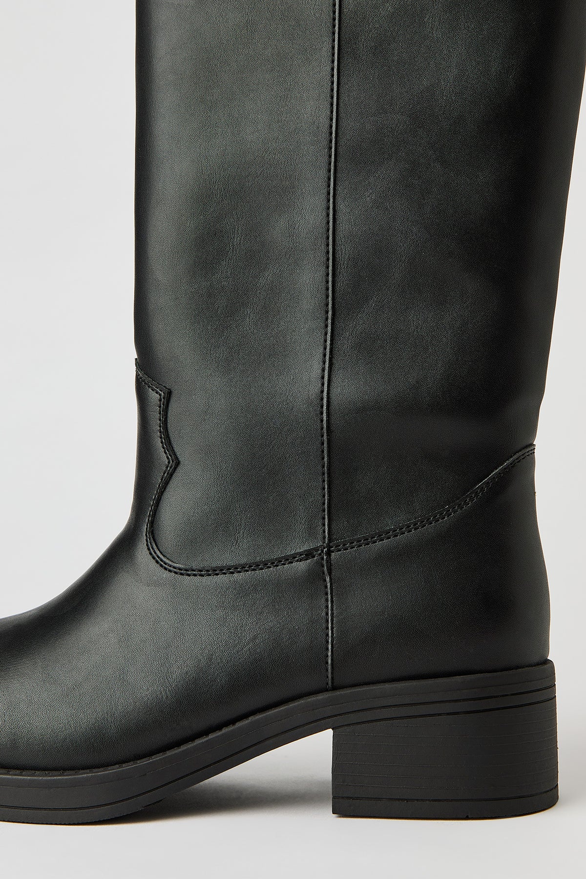 Alt View 5. Faux Leather Calf Boot - Black