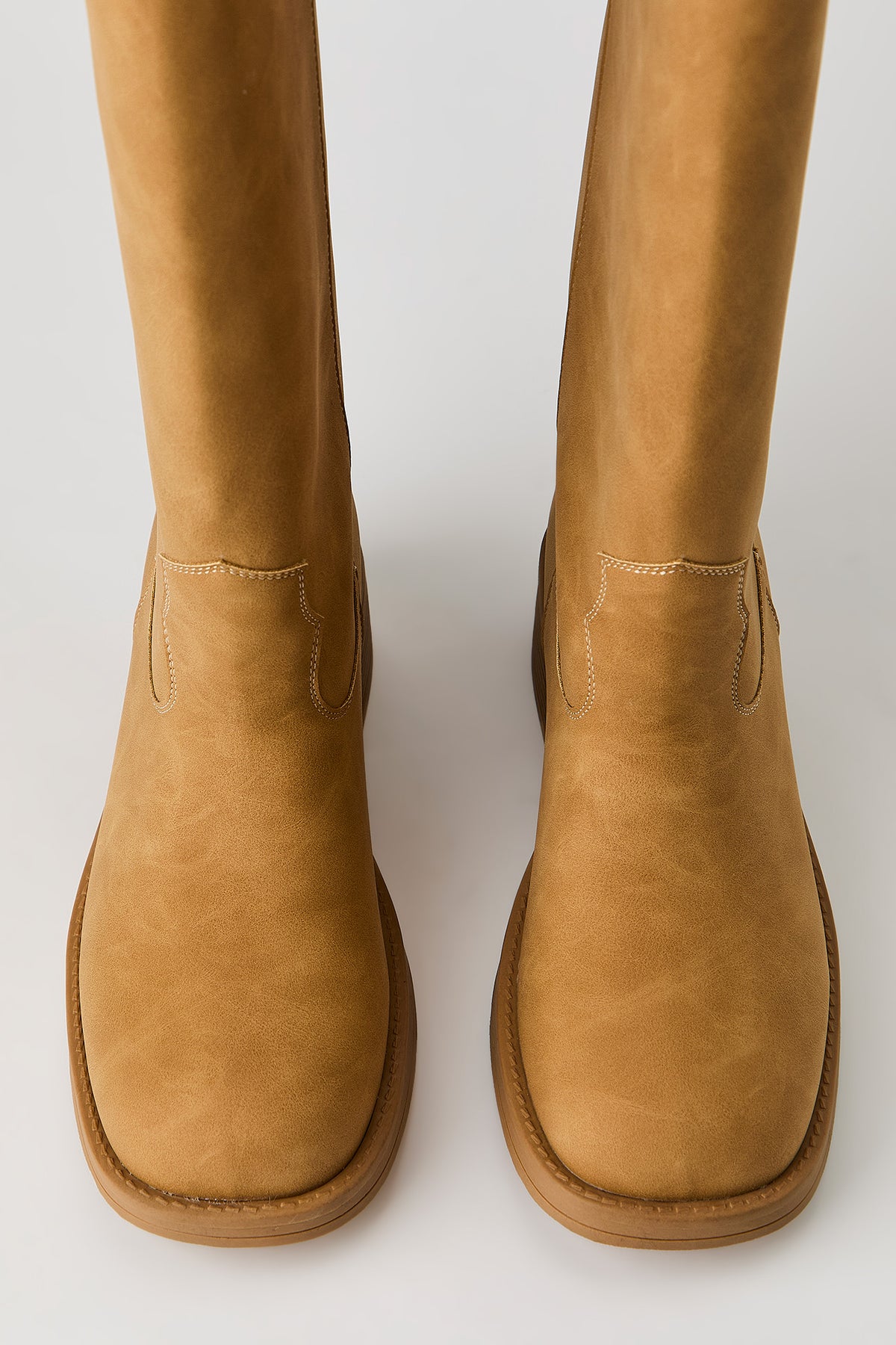 Alt View 4. Faux Leather Calf Boot - Natural