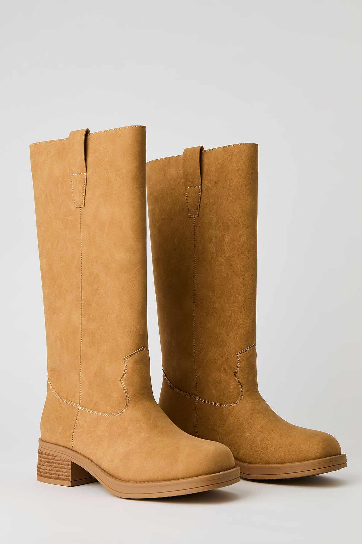Alt View 5. Faux Leather Calf Boot - Natural