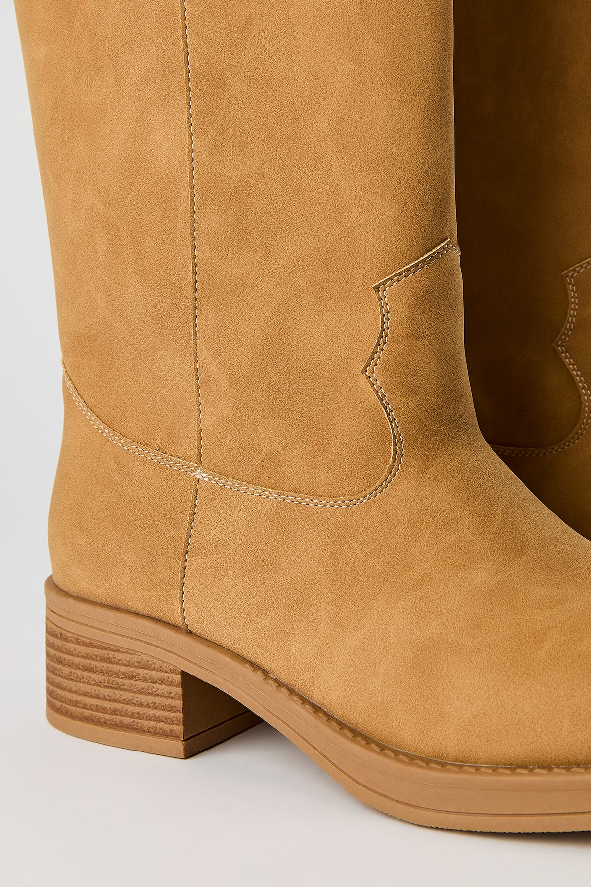 Alt View 6. Faux Leather Calf Boot - Natural