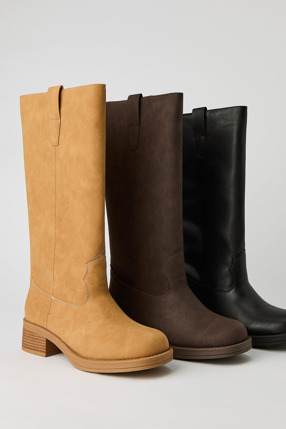 Alt View 6. Faux Leather Calf Boot - Brown