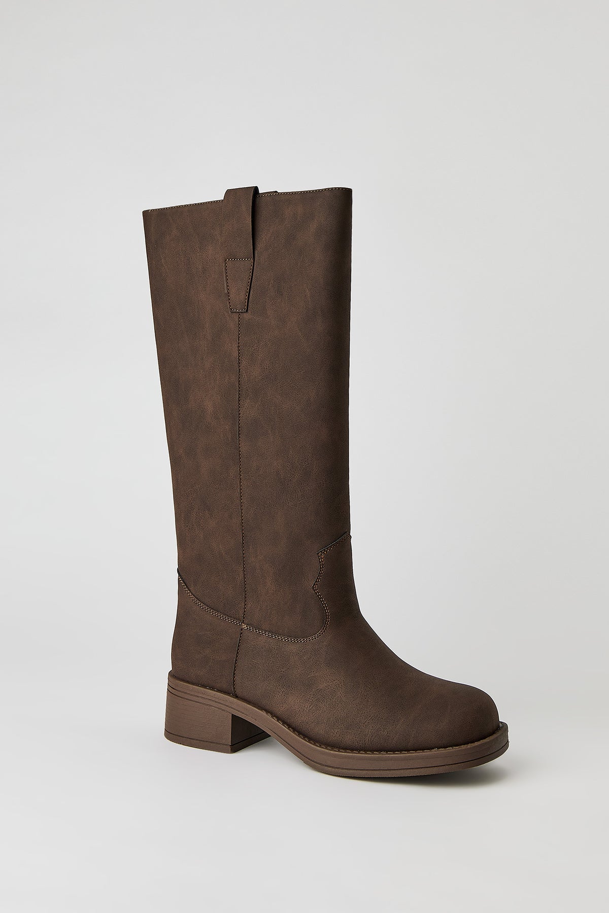 Alt View 2. Faux Leather Calf Boot - Brown