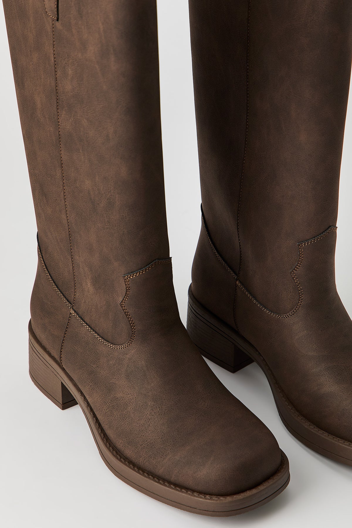 Alt View 4. Faux Leather Calf Boot - Brown