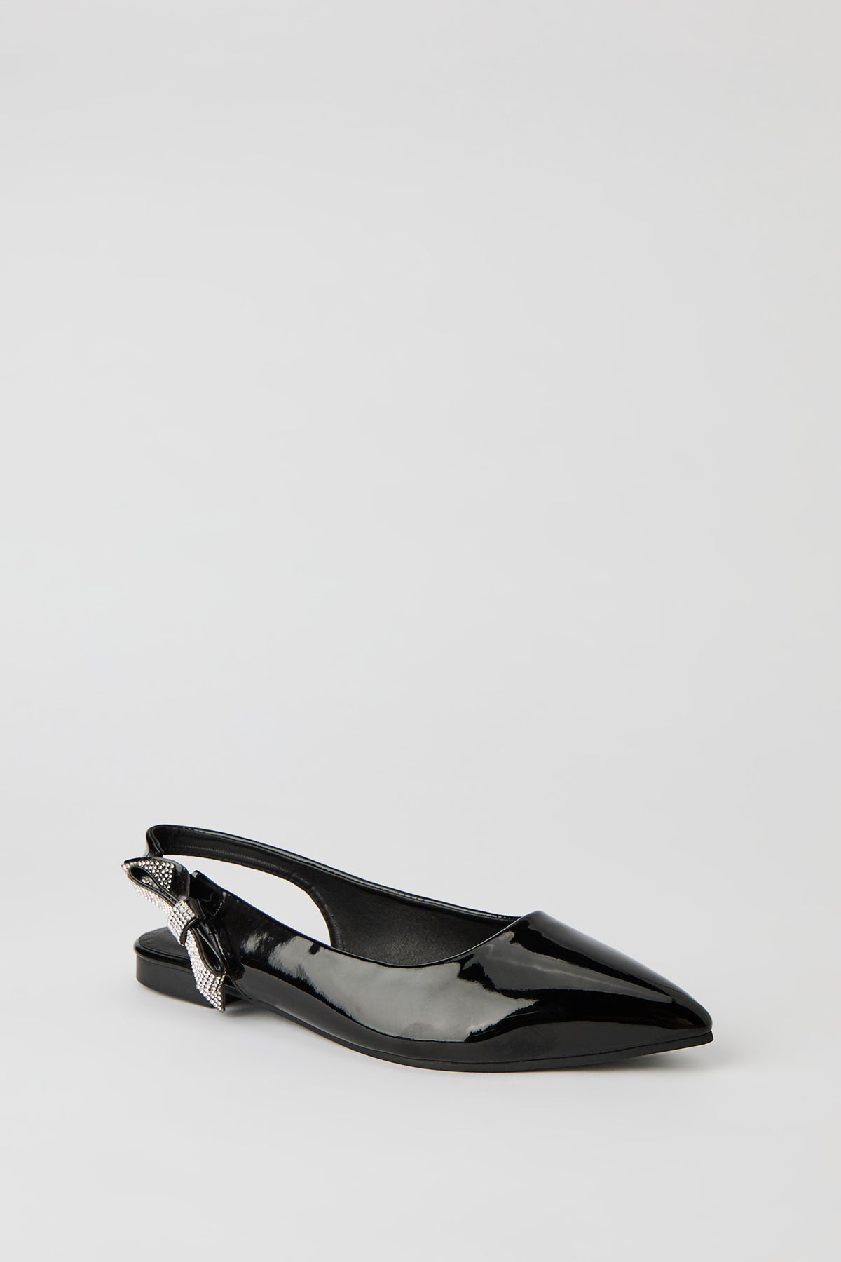 Alt View 2. Rhinestone Bow Slingback Flat - Black