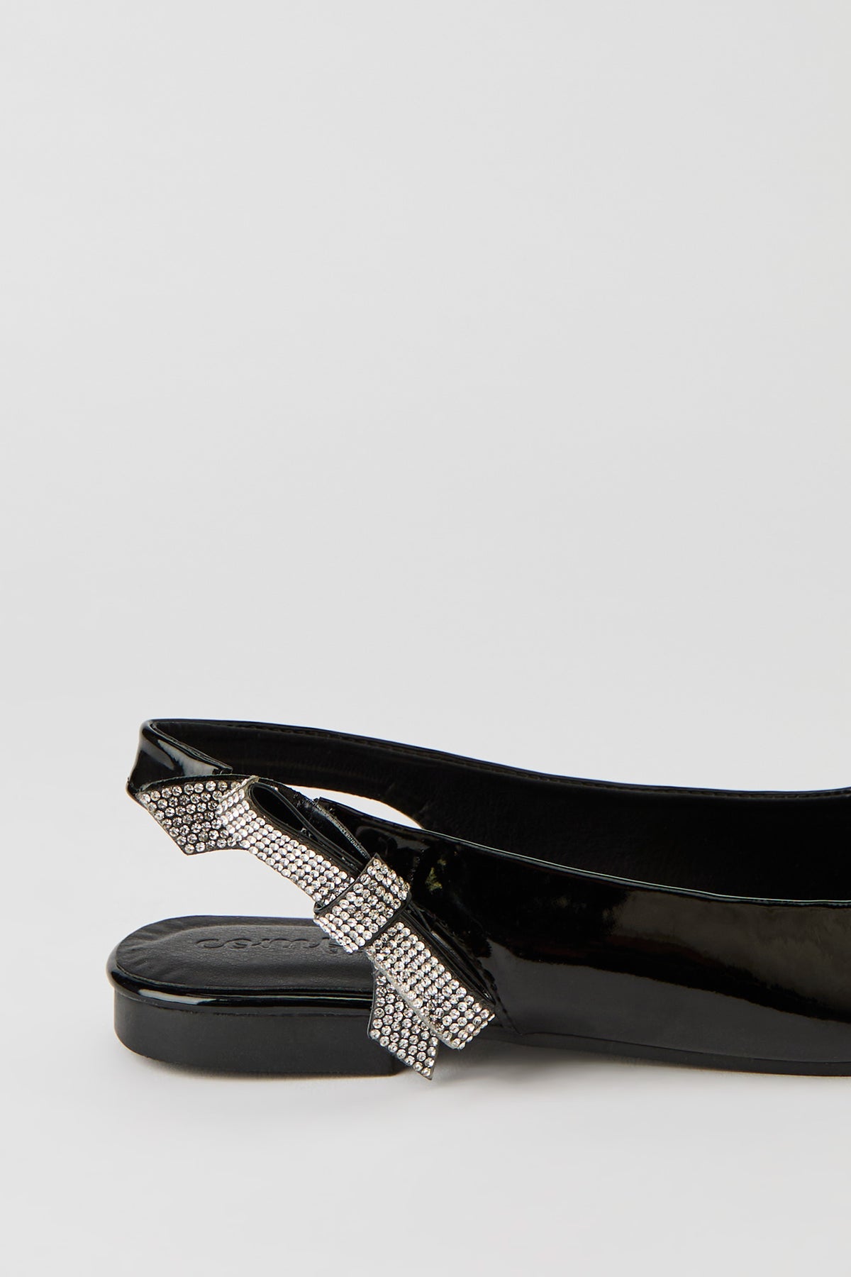 Alt View 4. Rhinestone Bow Slingback Flat - Black