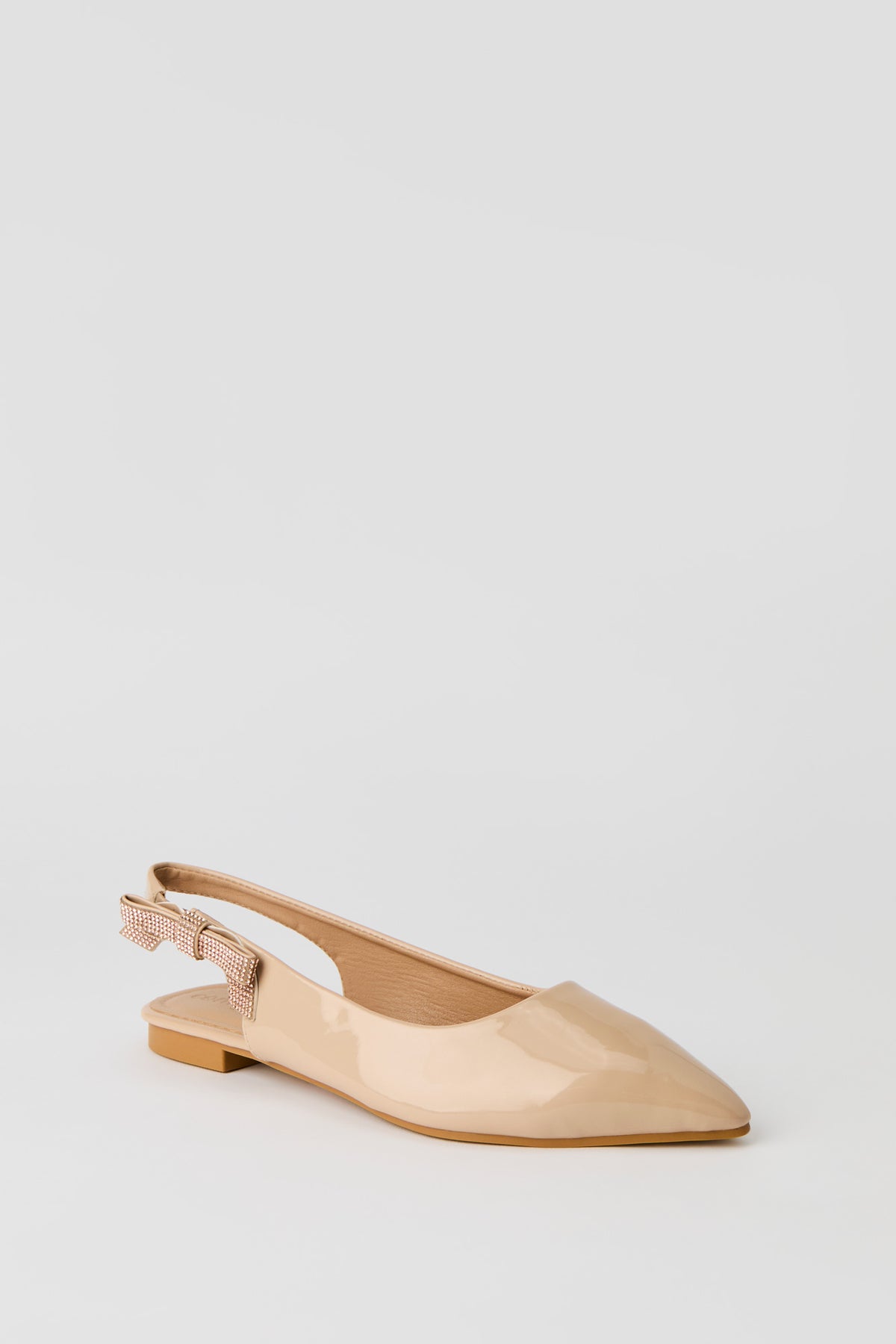 Alt View 2. Rhinestone Bow Slingback Flat - Natural