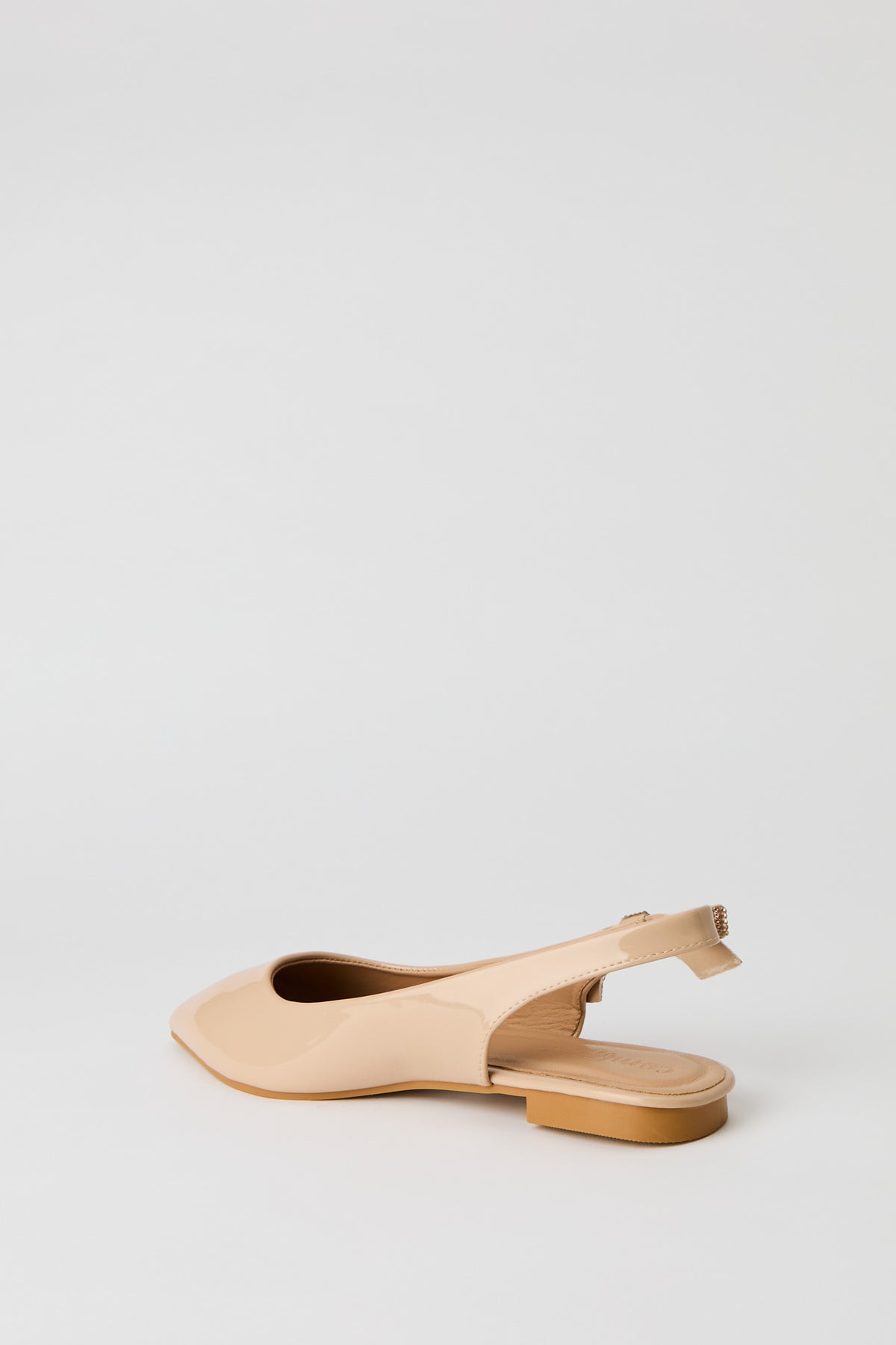Alt View 3. Rhinestone Bow Slingback Flat - Natural
