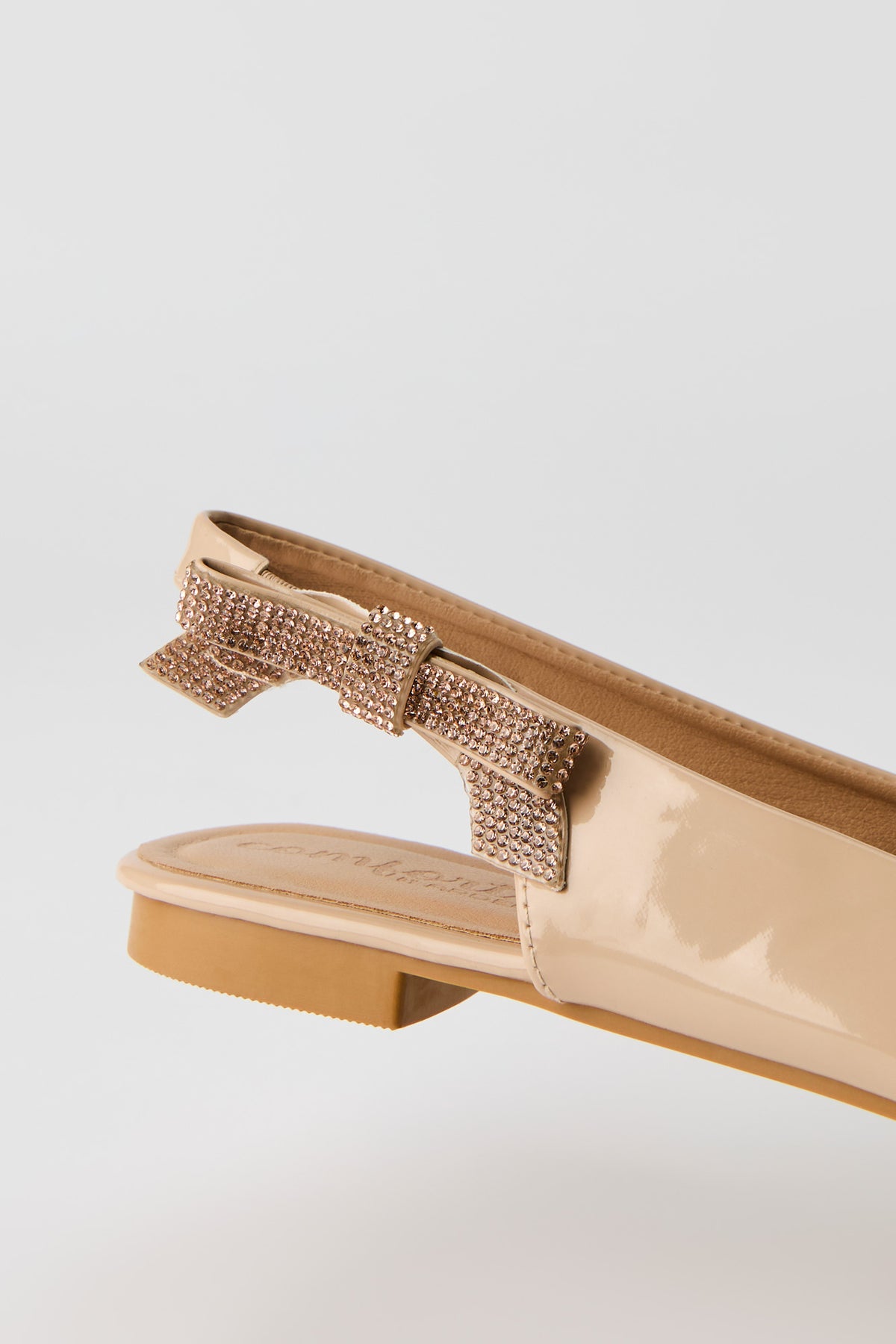 Alt View 4. Rhinestone Bow Slingback Flat - Natural