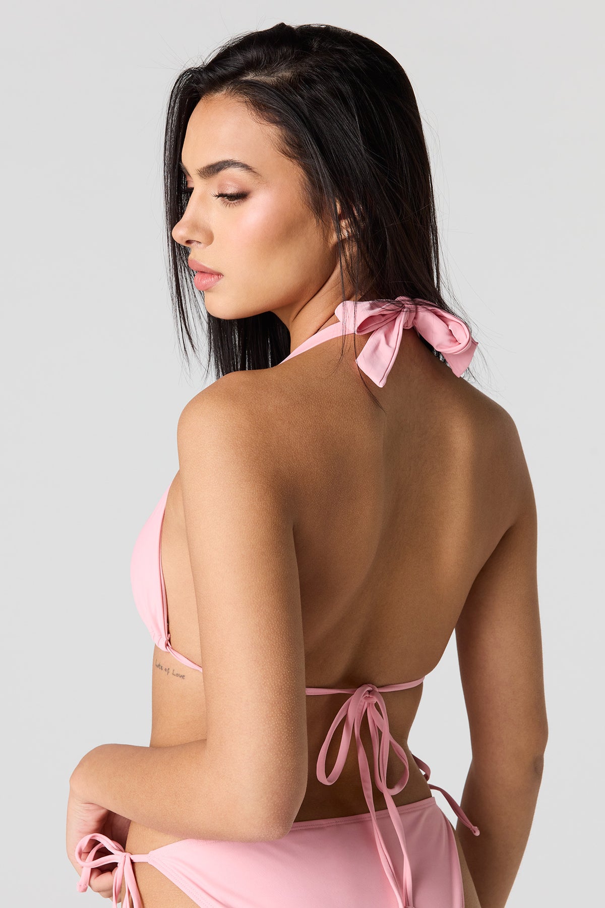 Alt View 3. Convertible Triangle Bikini Top - Light Pink