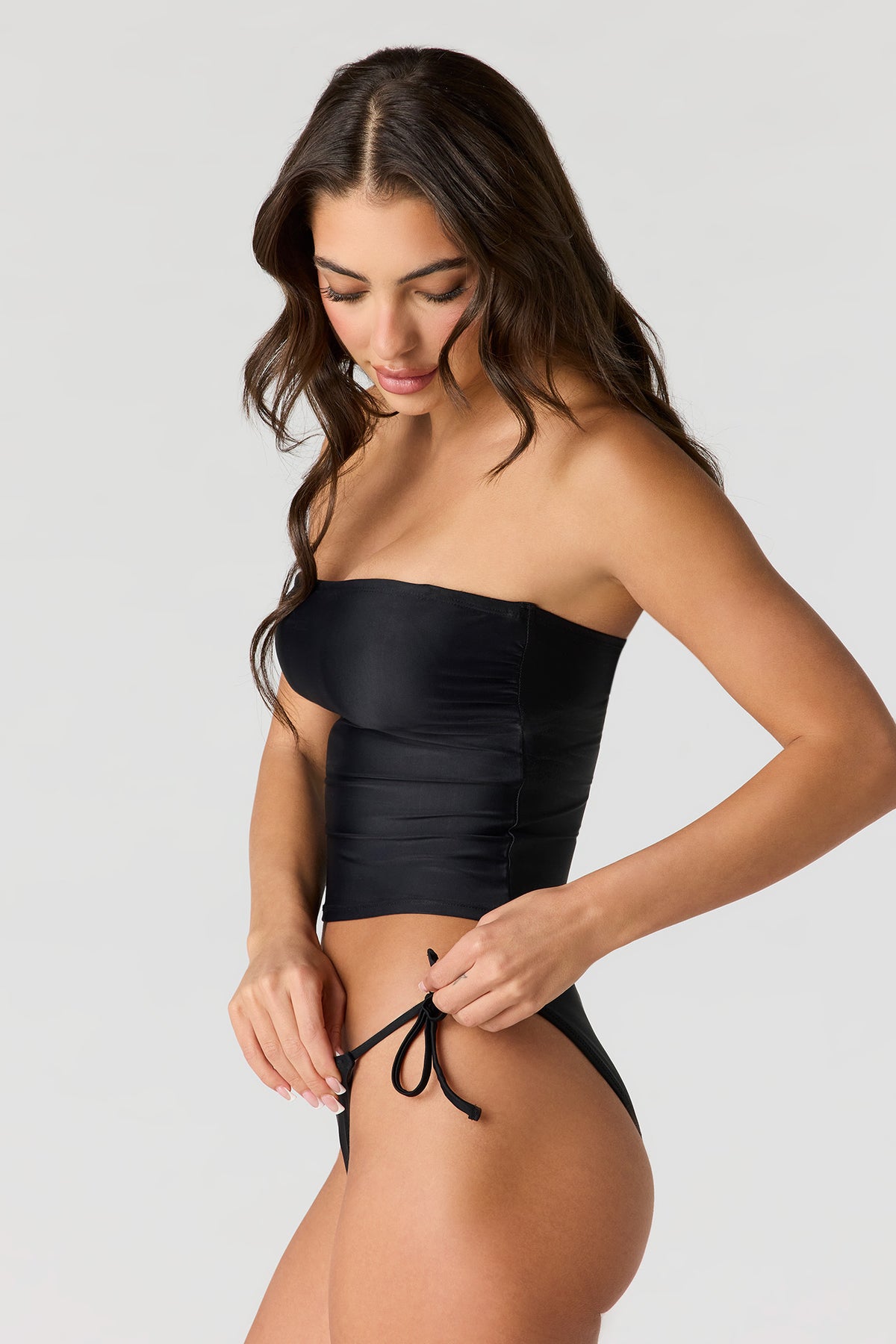 Alt View 2. Swim Tank with Removable Straps - Black
