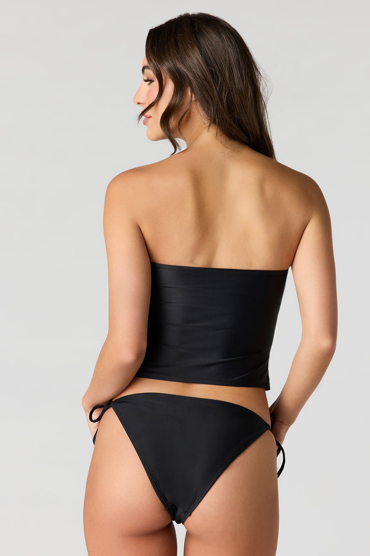 Alt View 3. Swim Tank with Removable Straps - Black