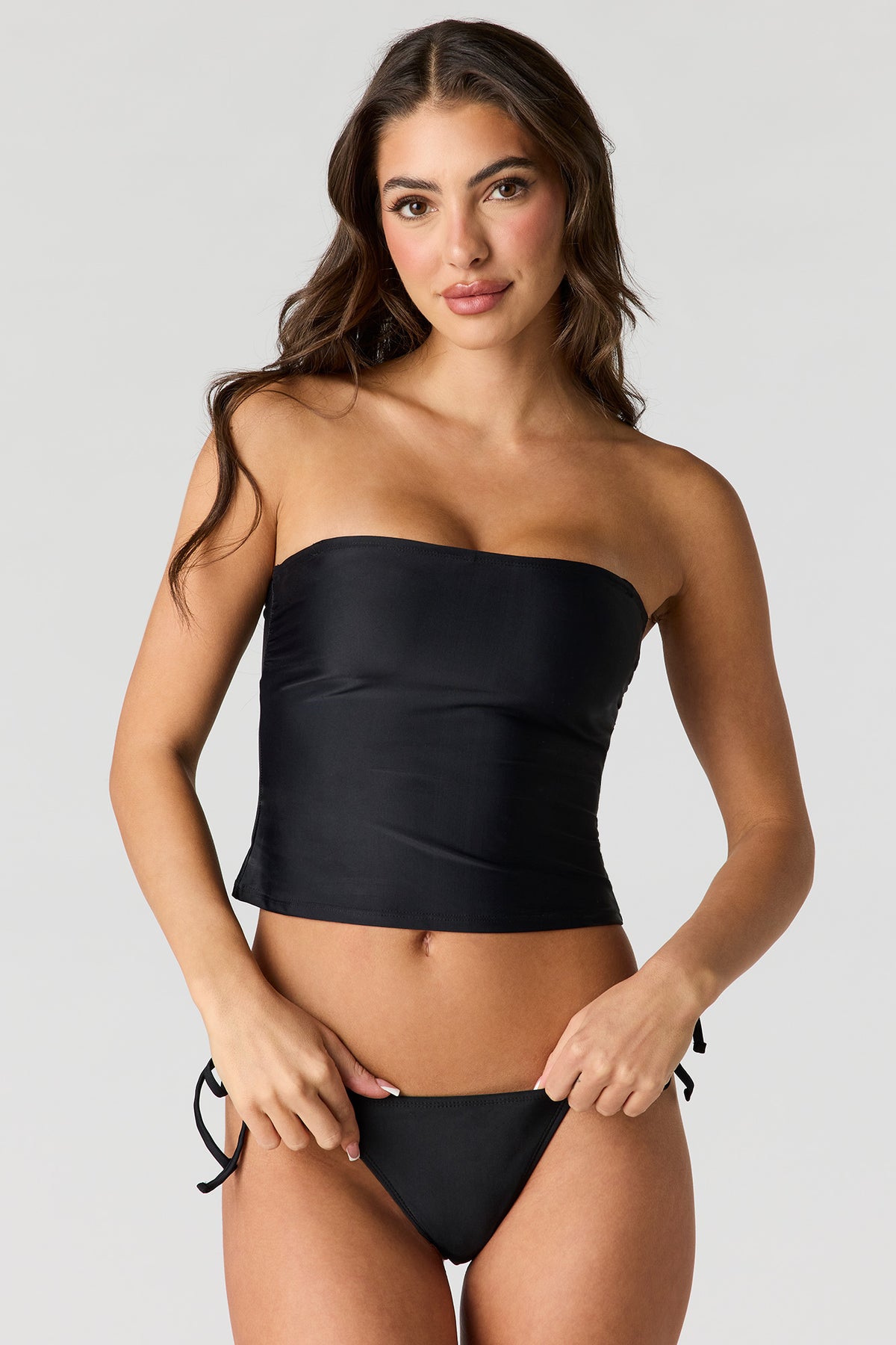Swim Tank with Removable Straps - Black