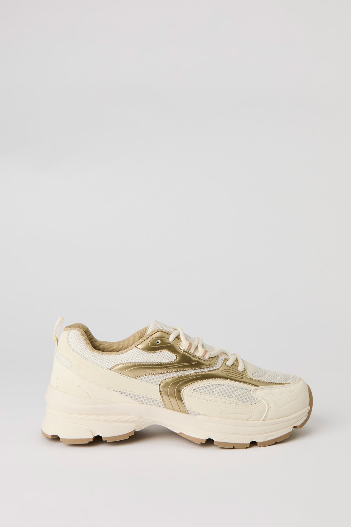 Espadrilles à semelles épaisses en filet et matériel métallisé