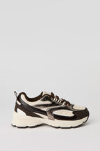 Espadrilles à semelles épaisses en filet et matériel métallisé
