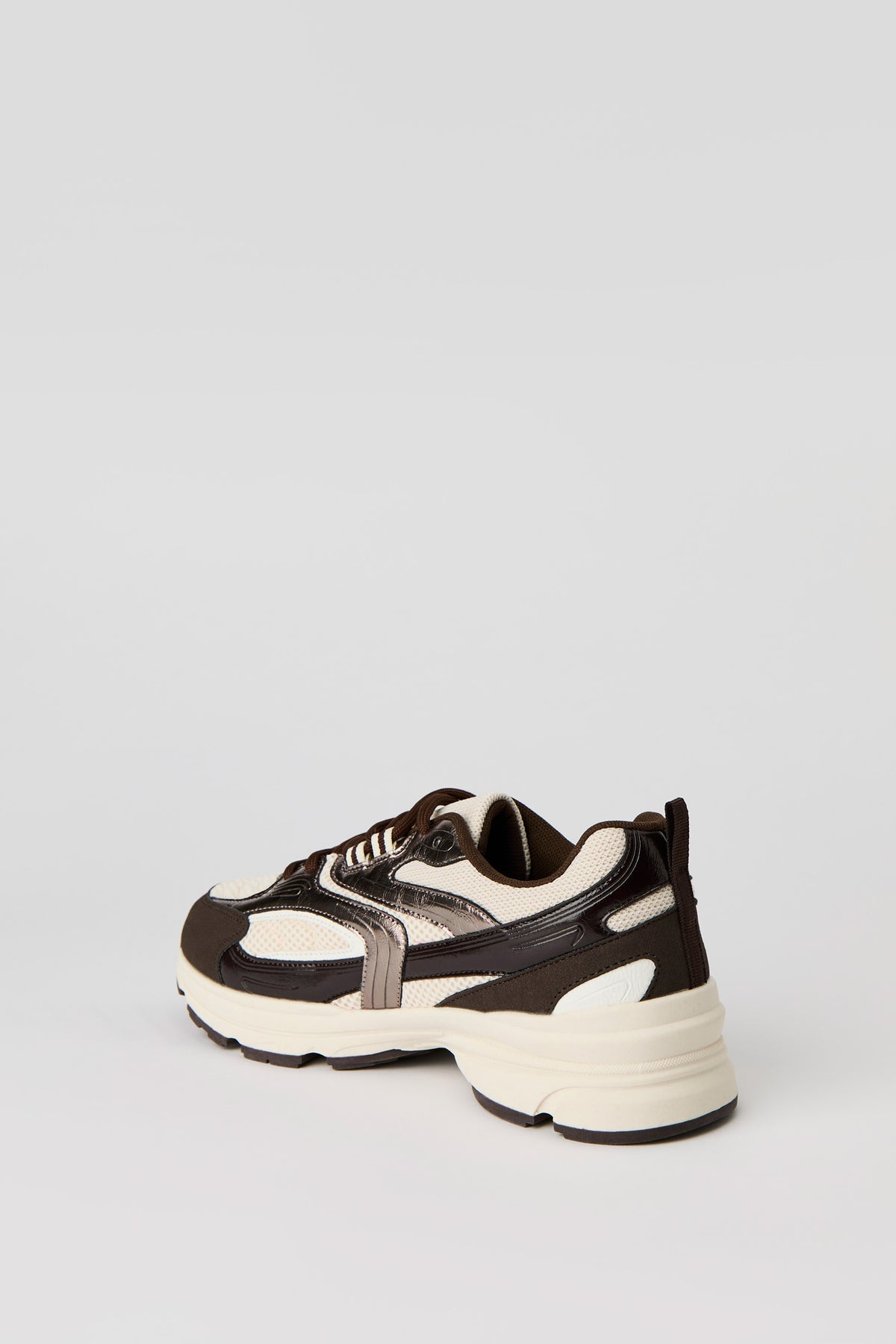Alt View 3. Mesh & Metallic Chunky Sneakers - Brown