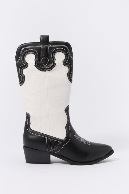 Black and White Cowboy Boot