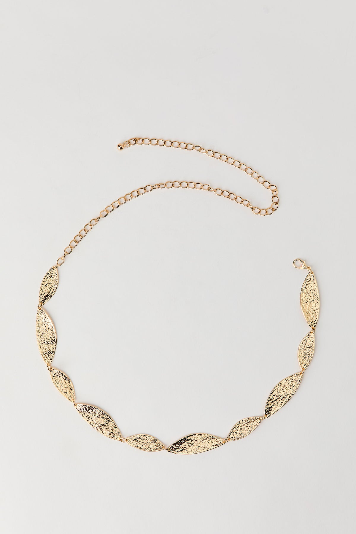 Hammered Leaf Chain Belt - Gold